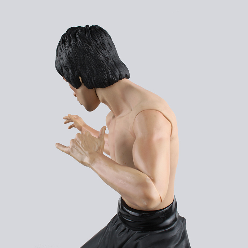 狼族动漫批发 35cm李小龙 bruce lee功夫英雄 搪胶盒装手办