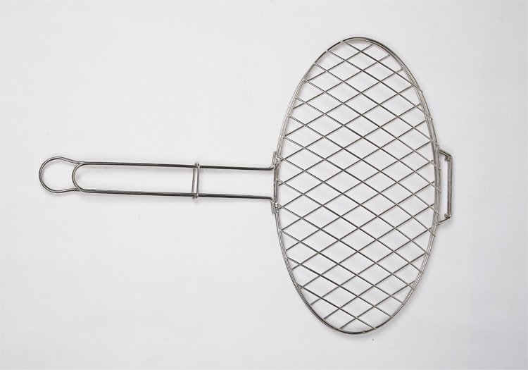 中号不锈钢烤鱼夹 便携双层烤鱼夹 户外烧烤工具 厂家直销批发