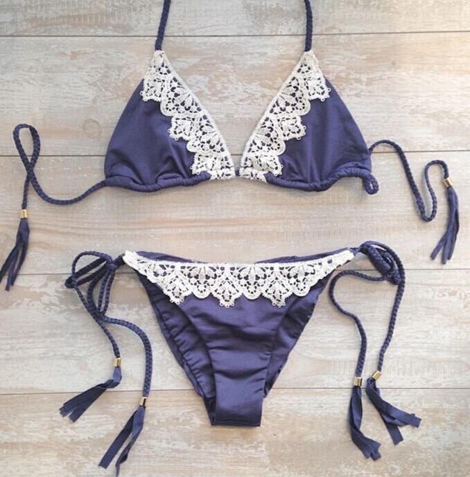 2016eaby热卖蕾丝女士沙滩比基尼分-比基尼,分体泳衣