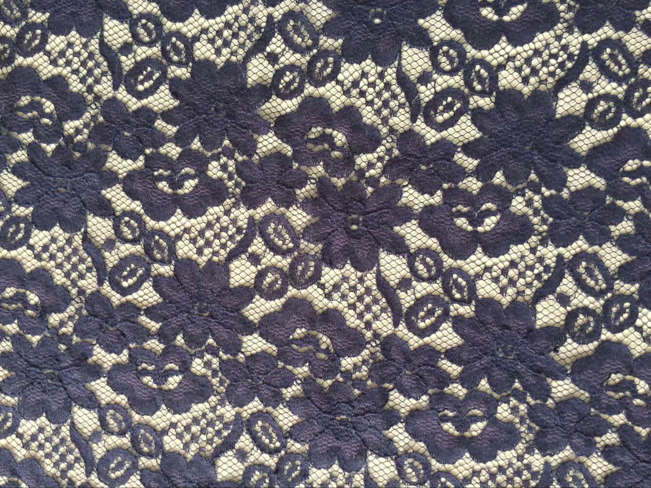 锦棉蕾丝面料布料花边花朵紫青色米黄色现货辅料绣花无弹大花