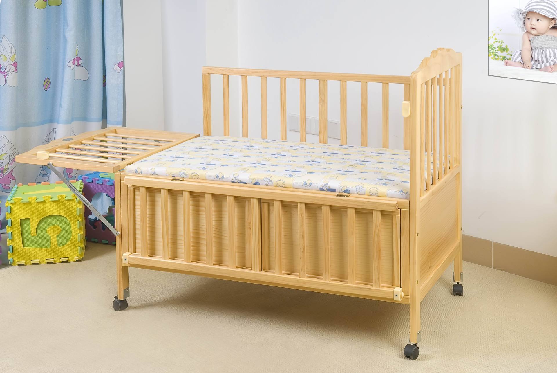 厂家批发a8005新款婴儿床童床 实木多功能婴儿床 环保拼接摇篮床
