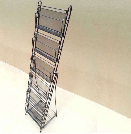 报刊架杂志架铁艺书报架多层报纸架落地书刊架展示架子可拆装折叠