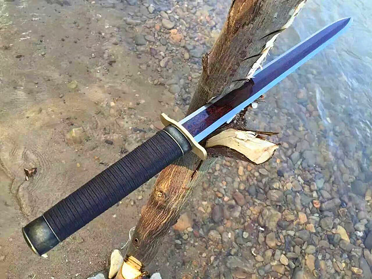 正品龙泉宝剑龙泉刀剑花纹钢发红血刃剑短刀短剑小刀小剑未开刃