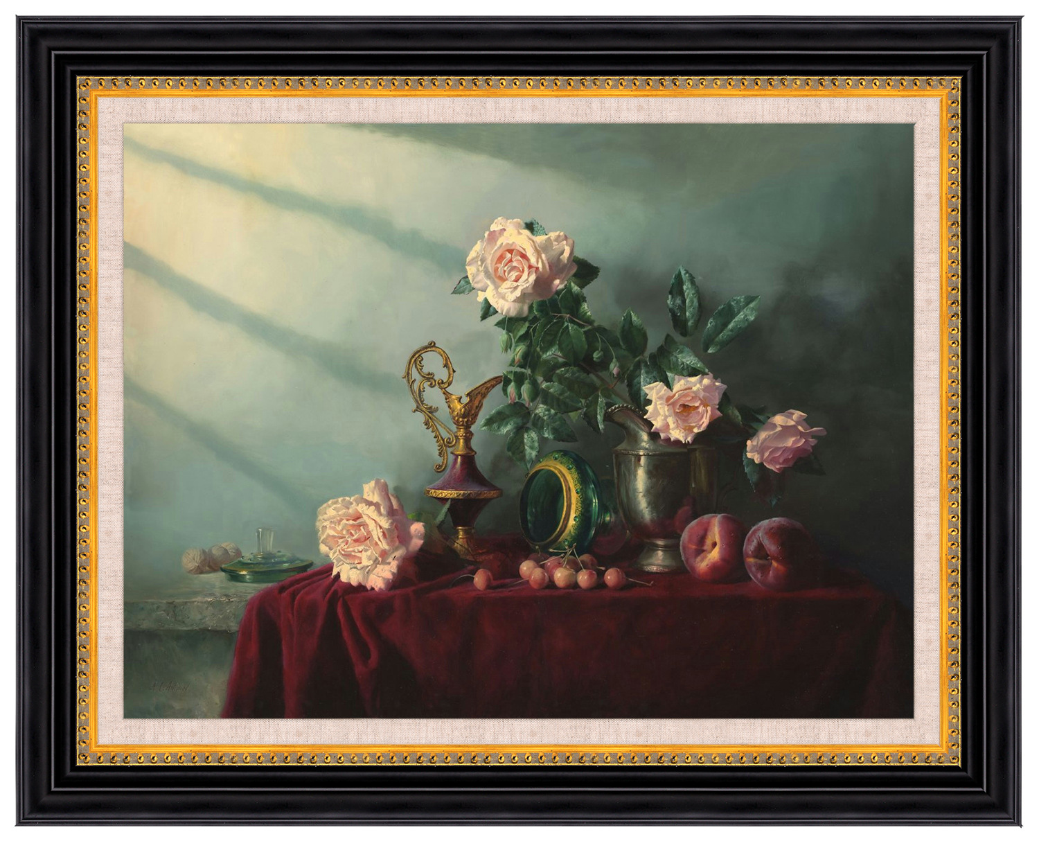 弘夏批发定制简欧式黑金实木画框油画相框条酒店装饰画定制木线条