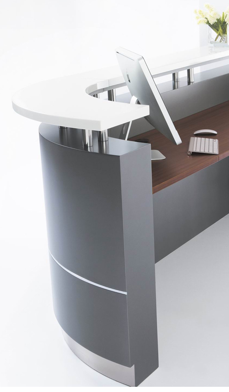 广州办公家具办公烤漆前台弧形接待台公司形象台咨询台迎宾服务台