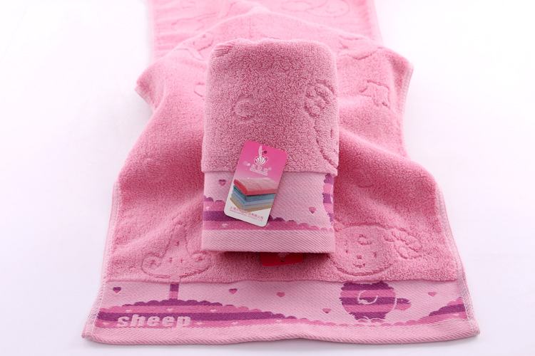 现货长期供应纯棉毛巾高阳毛巾纯棉小绵羊图案毛巾礼品超市专卖