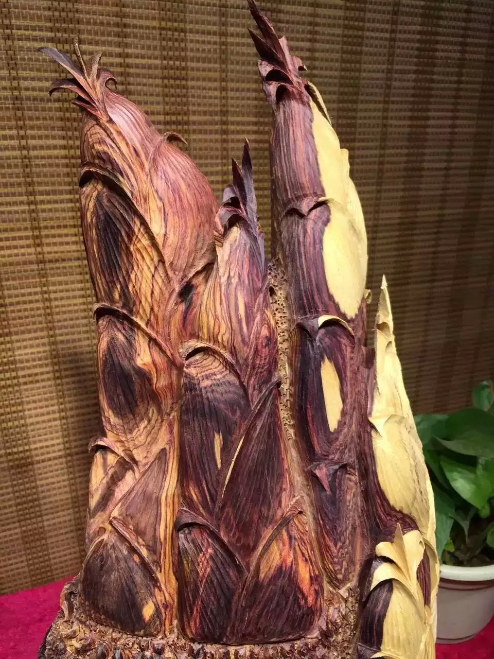 越南紫檀柳木雕 松鹤延年根雕贺寿礼品 送