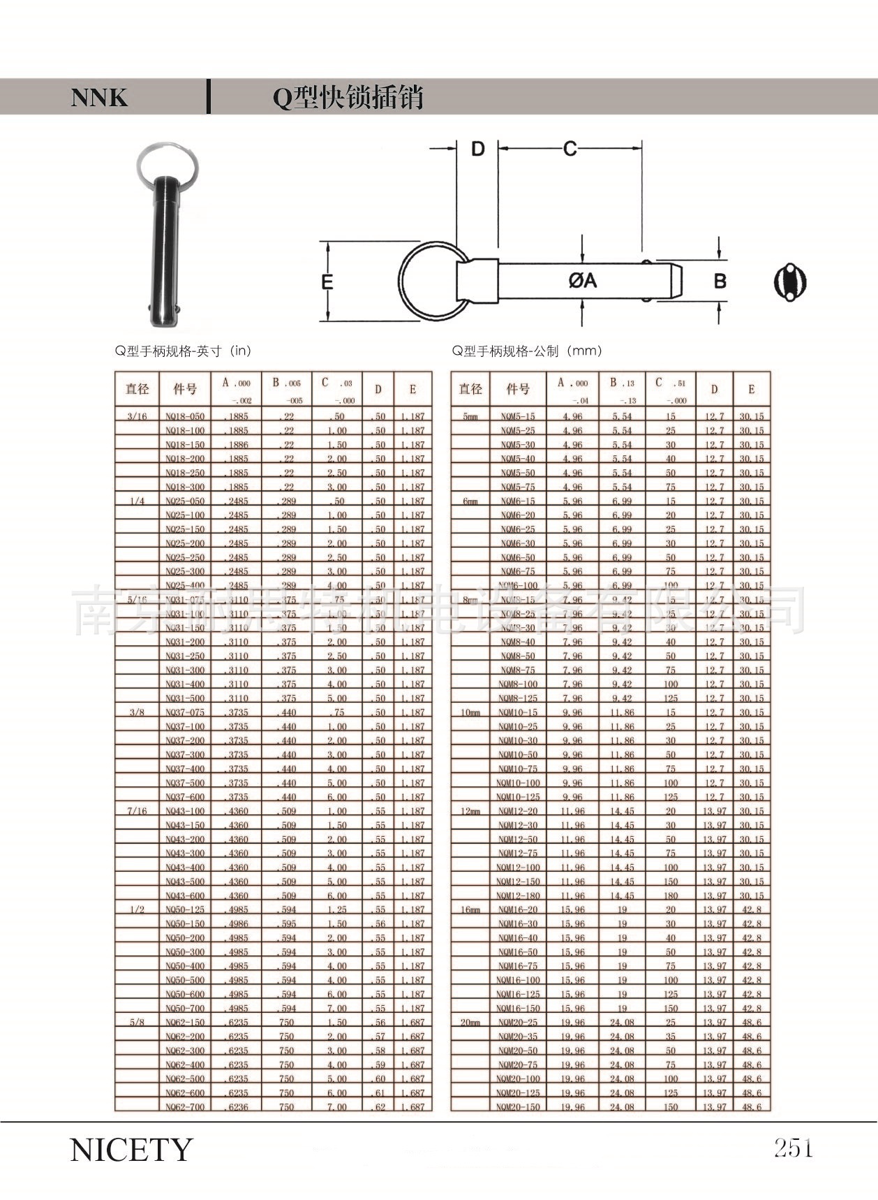 销售—定制非标快速插拔销,快锁插销,q型单钢珠 nq5-6p