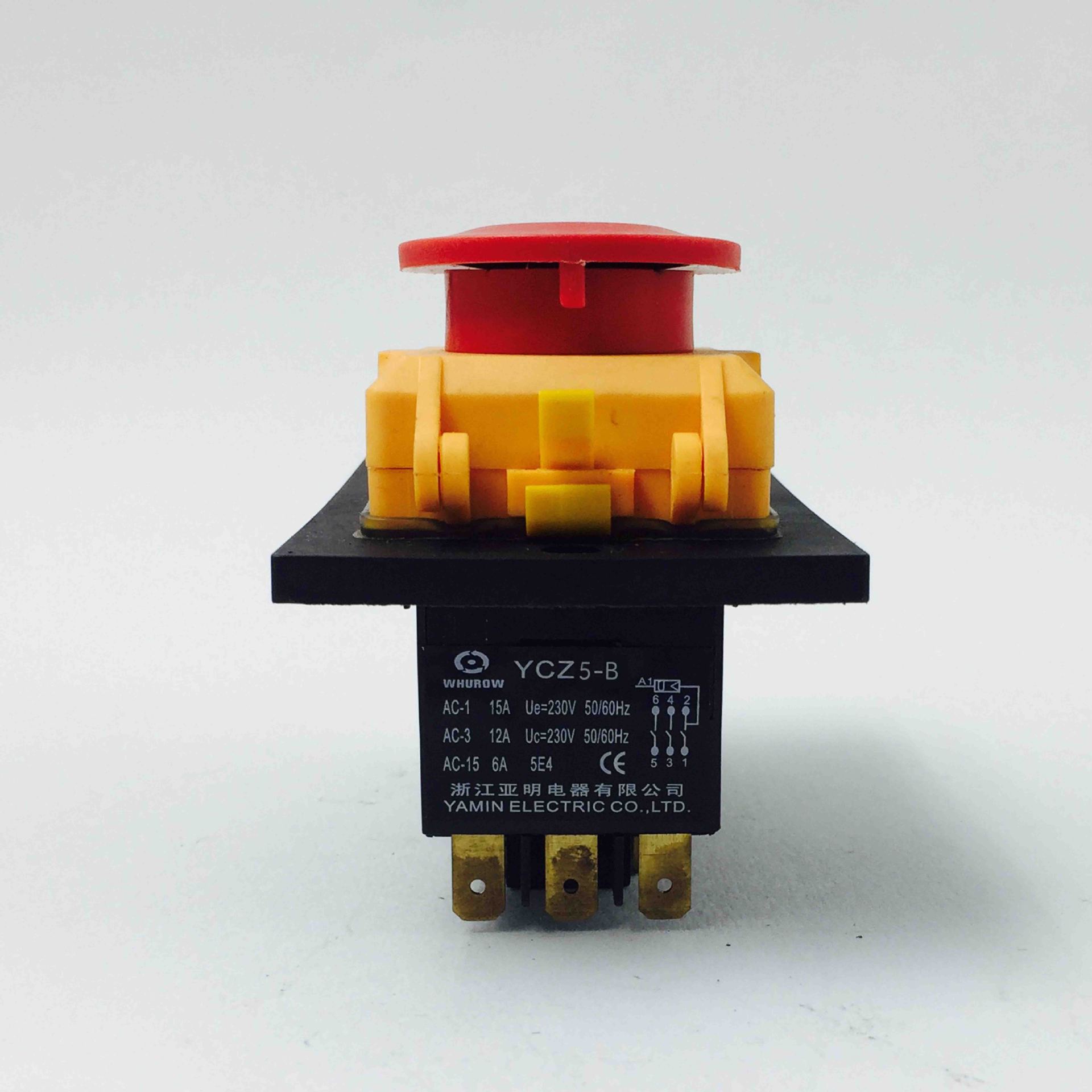 电磁开关 7插脚急停保护盖磁力按钮开关万能转换组合开关ycz5-b