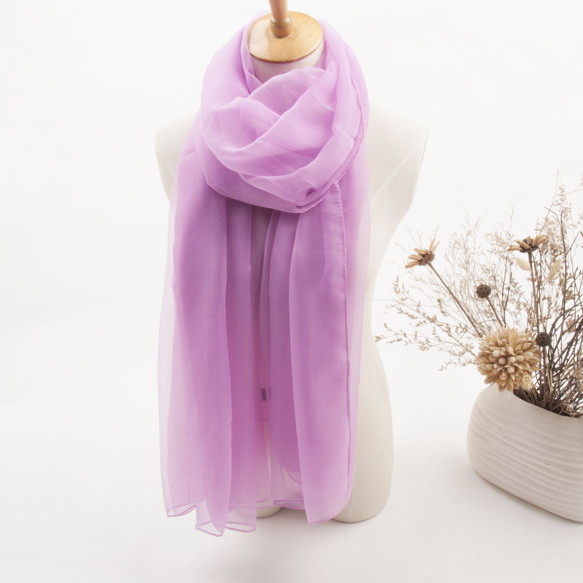 韩国冰丝真丝丝巾 200*120加大长丝-围巾丝巾披肩