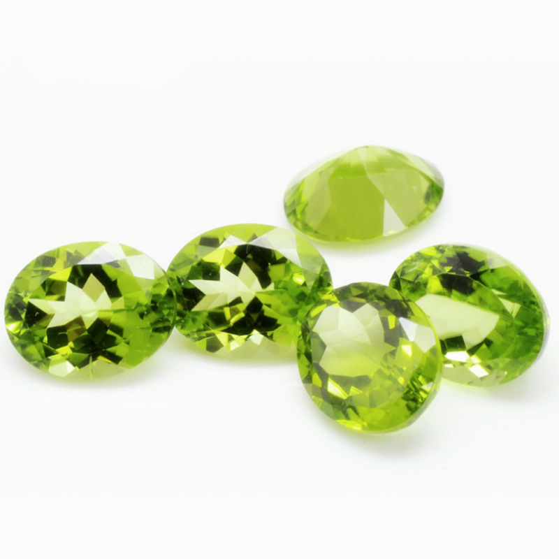 aa级天然橄榄石 旦形天然底切法 厂家直销天然橄榄石裸石批发