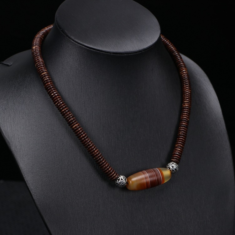 厂家直销天然椰壳项链锁骨链吊坠男女情侣复