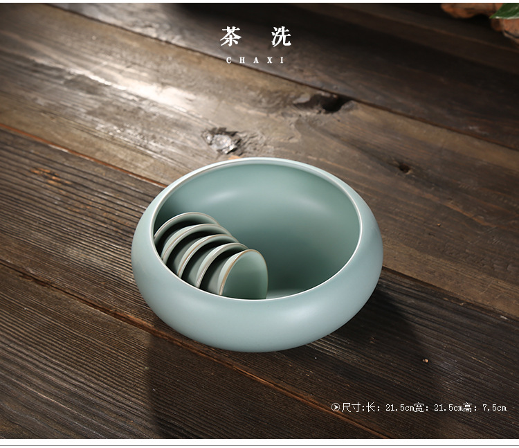 古焱汝瓷盖碗开片釉茶壶复古冰裂釉整套茶杯汝窑功夫茶具