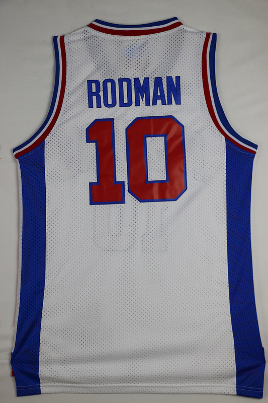 nba篮球球衣 活塞队 罗德曼10号 复古刺绣球衣 nba罗德曼篮球服