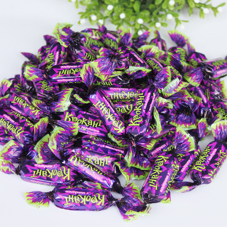 进口食品 俄罗斯进口kdv俄罗斯紫皮糖 500g/包休闲巧克力糖果