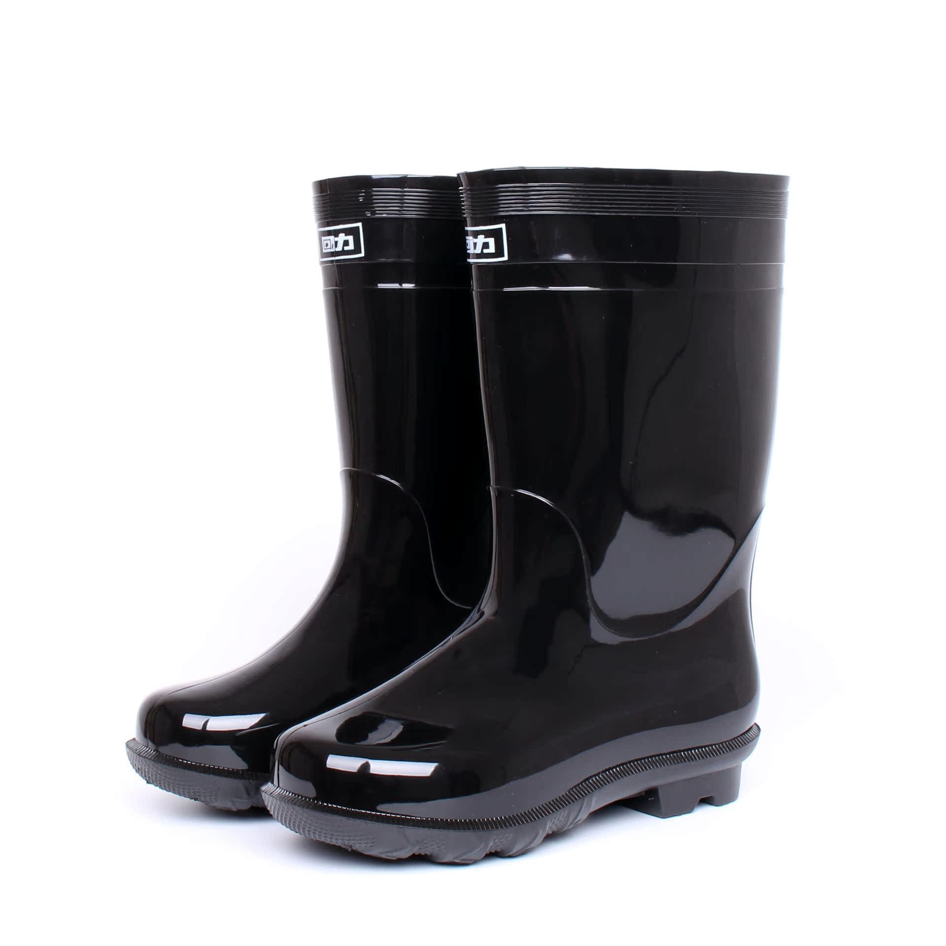男士黑色单鞋耐磨防滑防水钓鱼雨靴高筒中筒雨鞋838