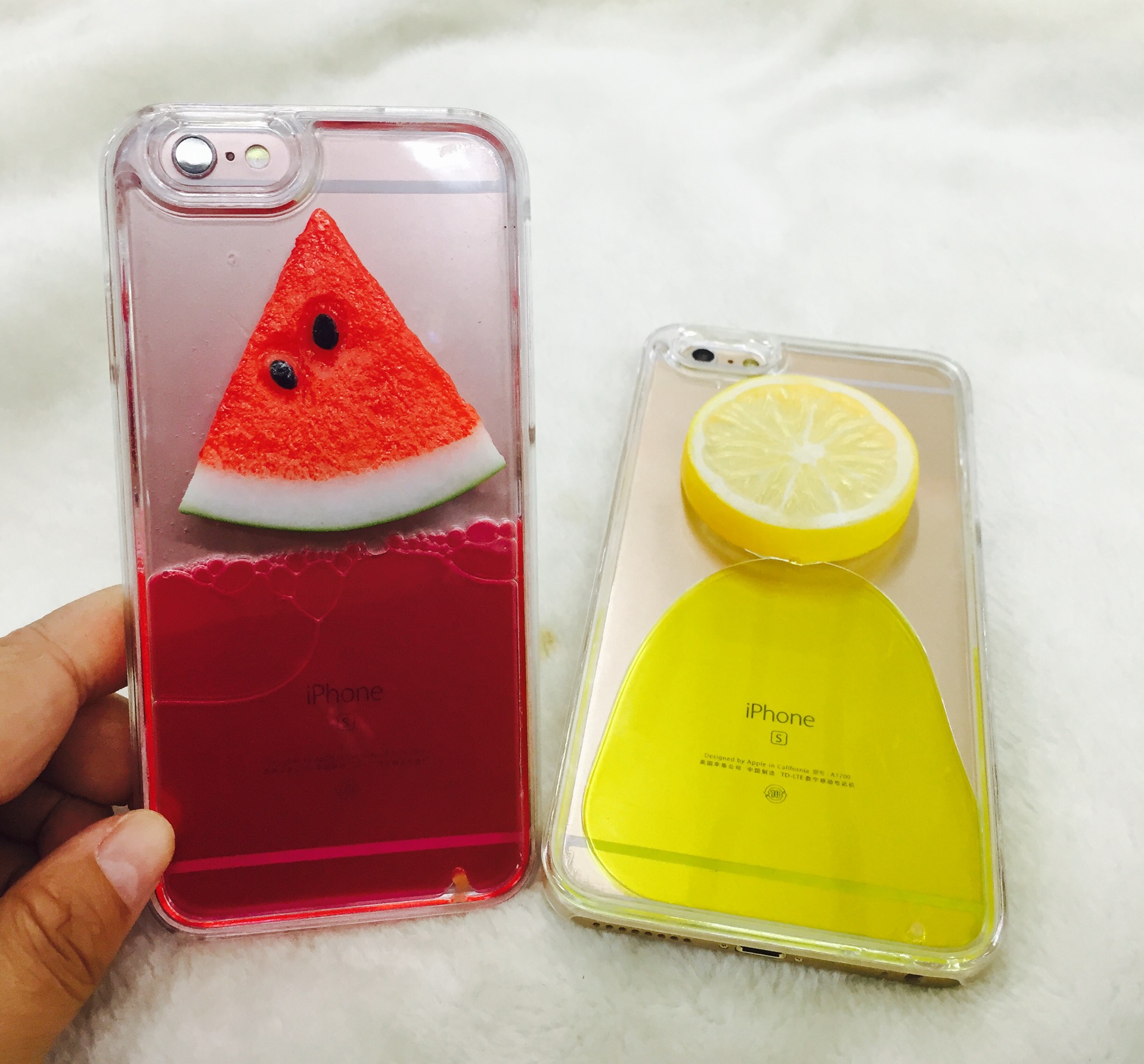 日本水果西瓜液体苹果6plus手机壳 柠檬流动ihone 6s手机套批发