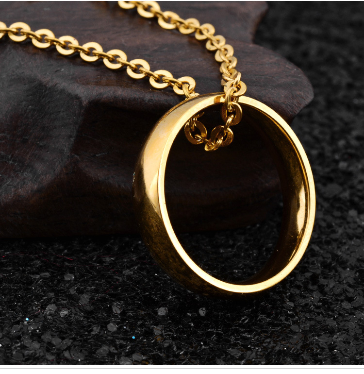 欧美金色钛钢戒指 光面男士戒指 外贸饰品批发 一件代发 jz064