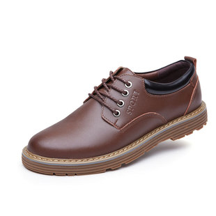 产地货源秋冬新品男士皮鞋真皮休闲男鞋时尚英伦男单鞋鞋子批发