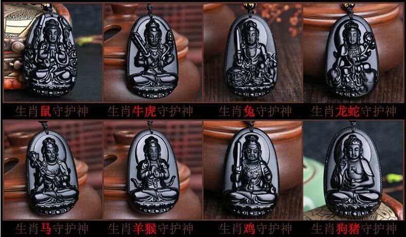 2016跑江湖地摊货源批发高品质黑曜石八大守护神厂家直销