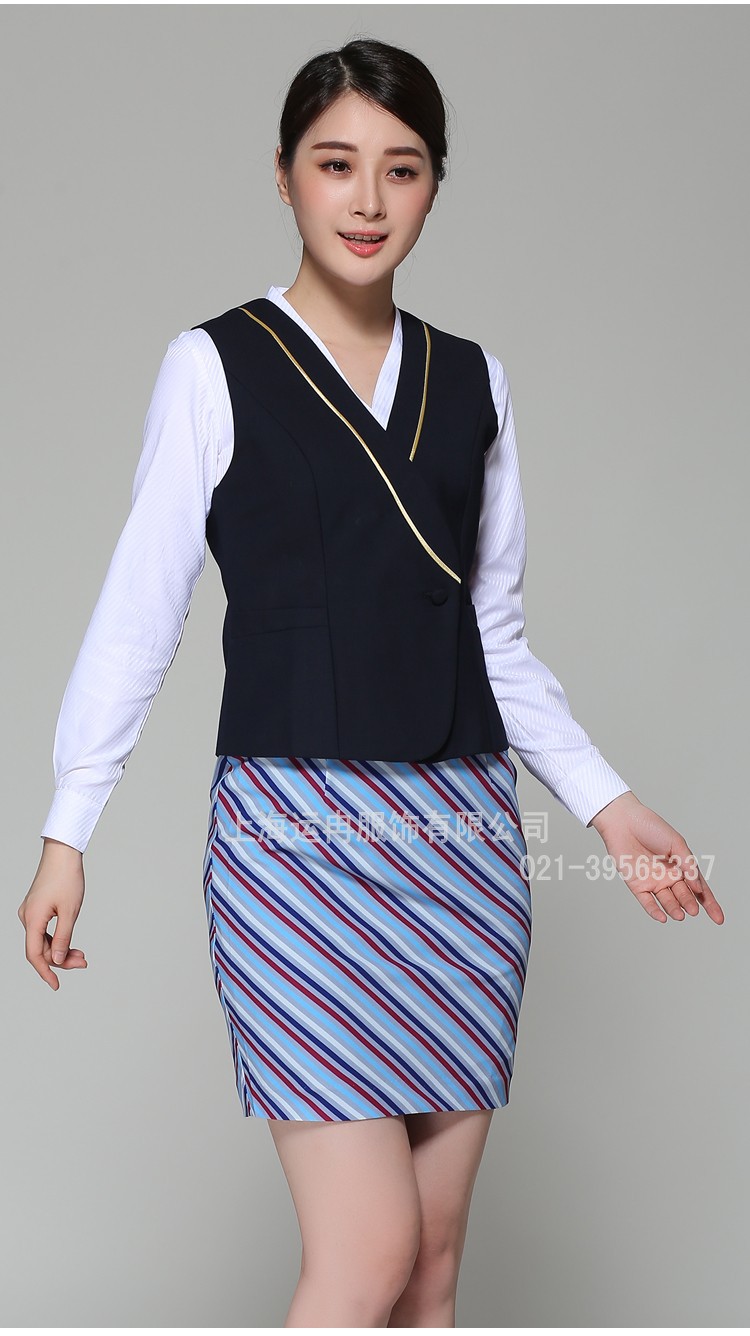 南方航空服职业套装春季新款空姐服长袖衬衫条纹裙子批发厂家定制