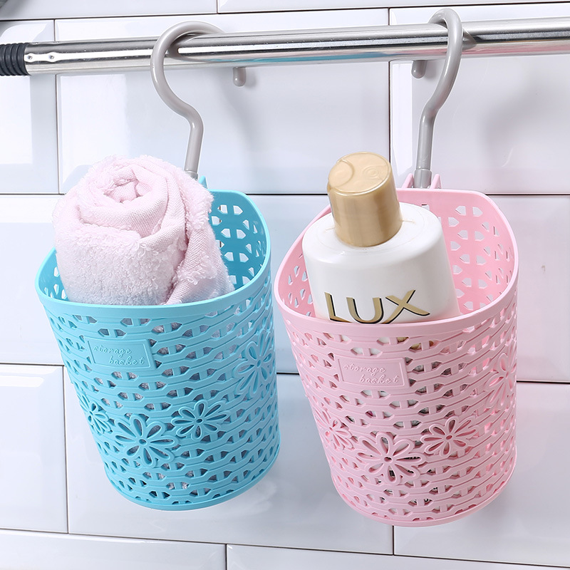 Home Kitchen Multi-Purpose Draining Basket Plastic Fashion Creative Flower Vine Storage Hanging Basket Boutique Hook Storage Basket