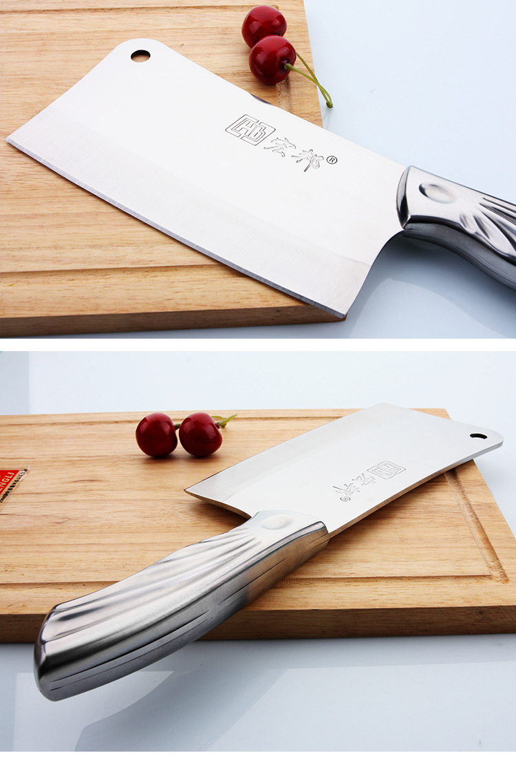 批发阳江不锈钢菜刀厨房刀具钢柄斩骨刀家用加厚砍骨刀现货