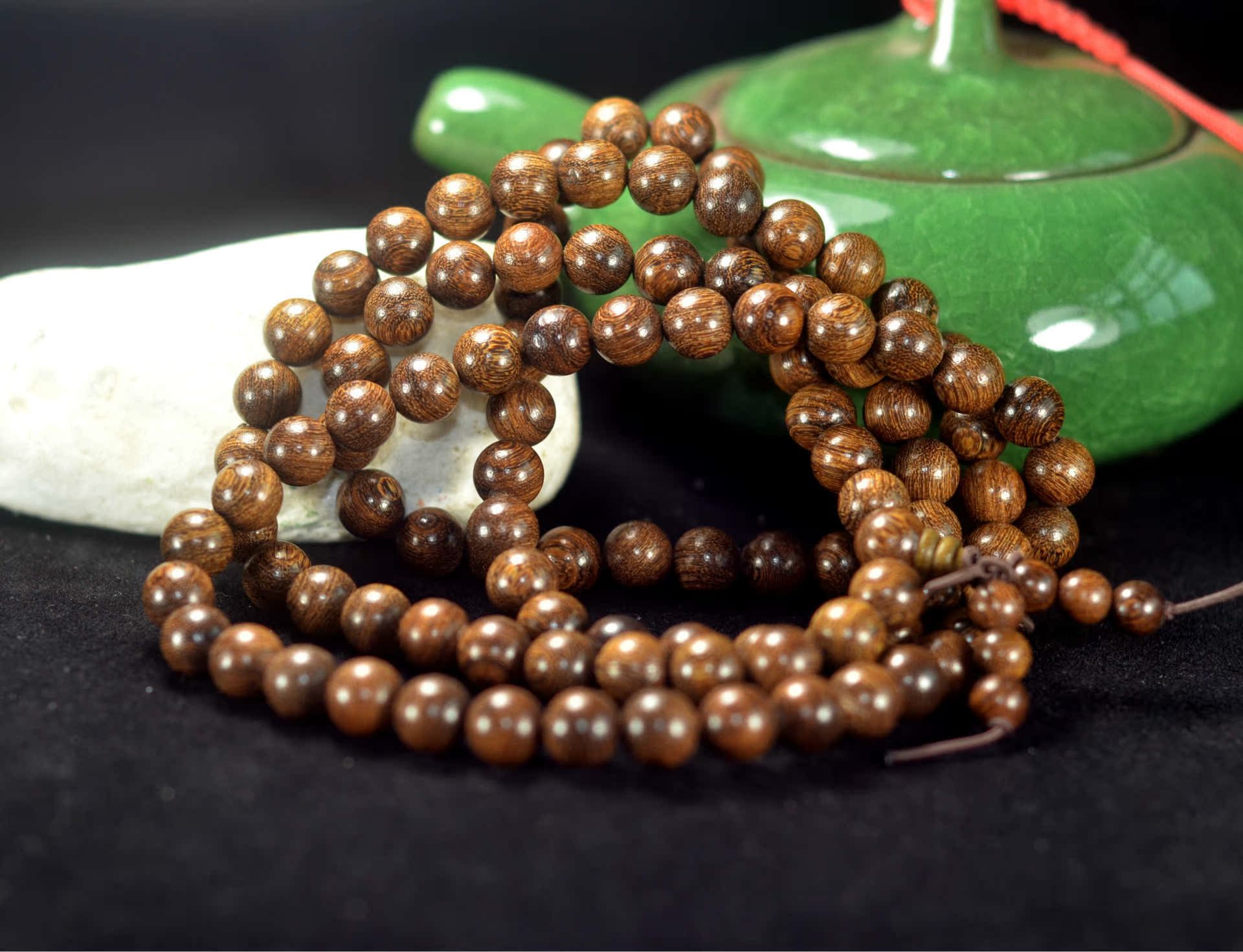 批发金丝檀佛珠手串8mmx108颗手链精美百搭男女念珠厂