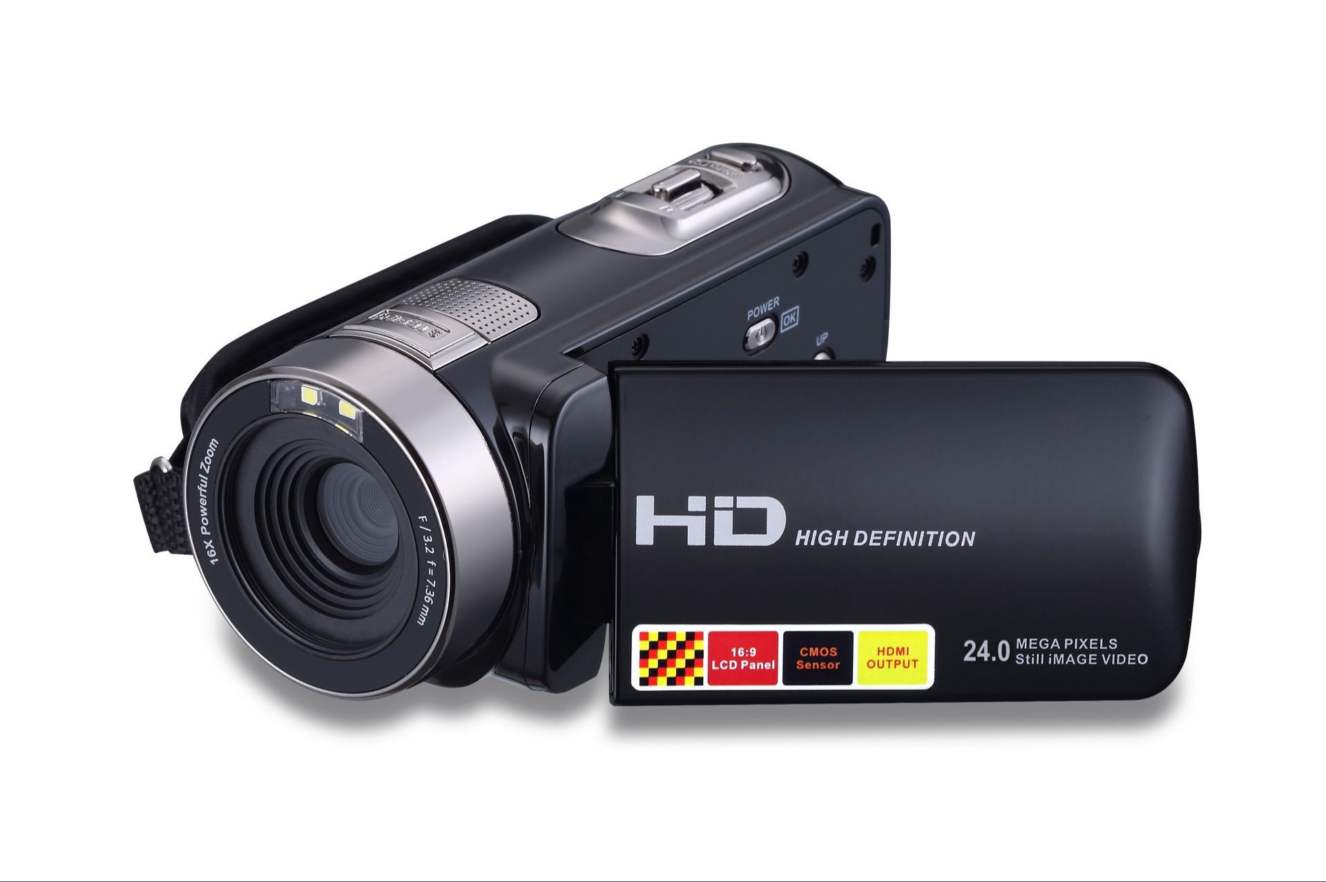 0寸2400万像素hd-x301数码摄像机16倍变焦1080p录像dv机带遥控