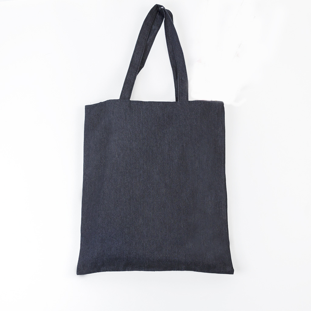 现货新款女包牛仔单肩包帆布袋 日系原创手工纯色牛仔全棉手提袋