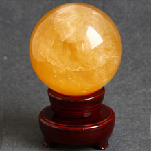 天然黄色水晶球摆件 黄水晶球原石大小号一件代发厂价直销礼品