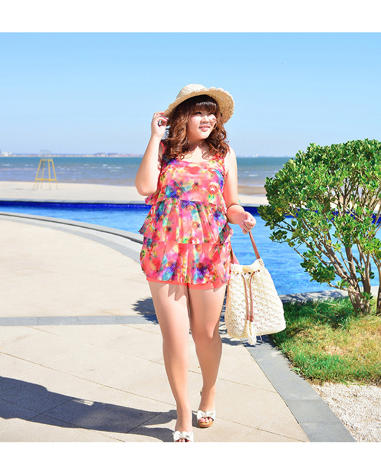 2016新款加肥加大码温泉泳装女 特色印-比基尼,分体泳衣