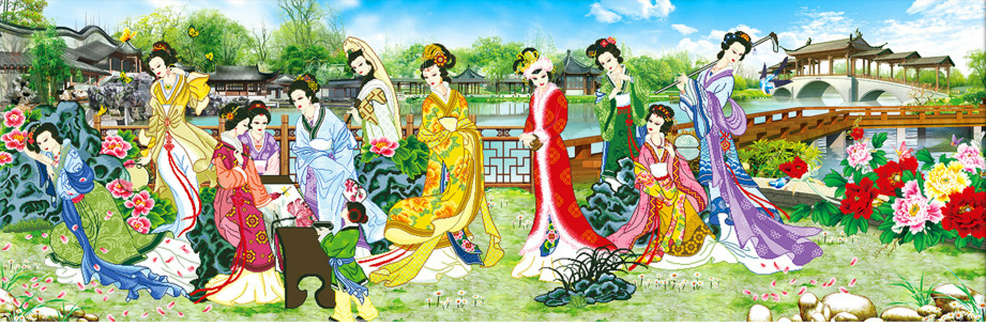 5d魔方钻石画 5d钻石画客厅 钻石绣 满钻新款 金陵十二钗