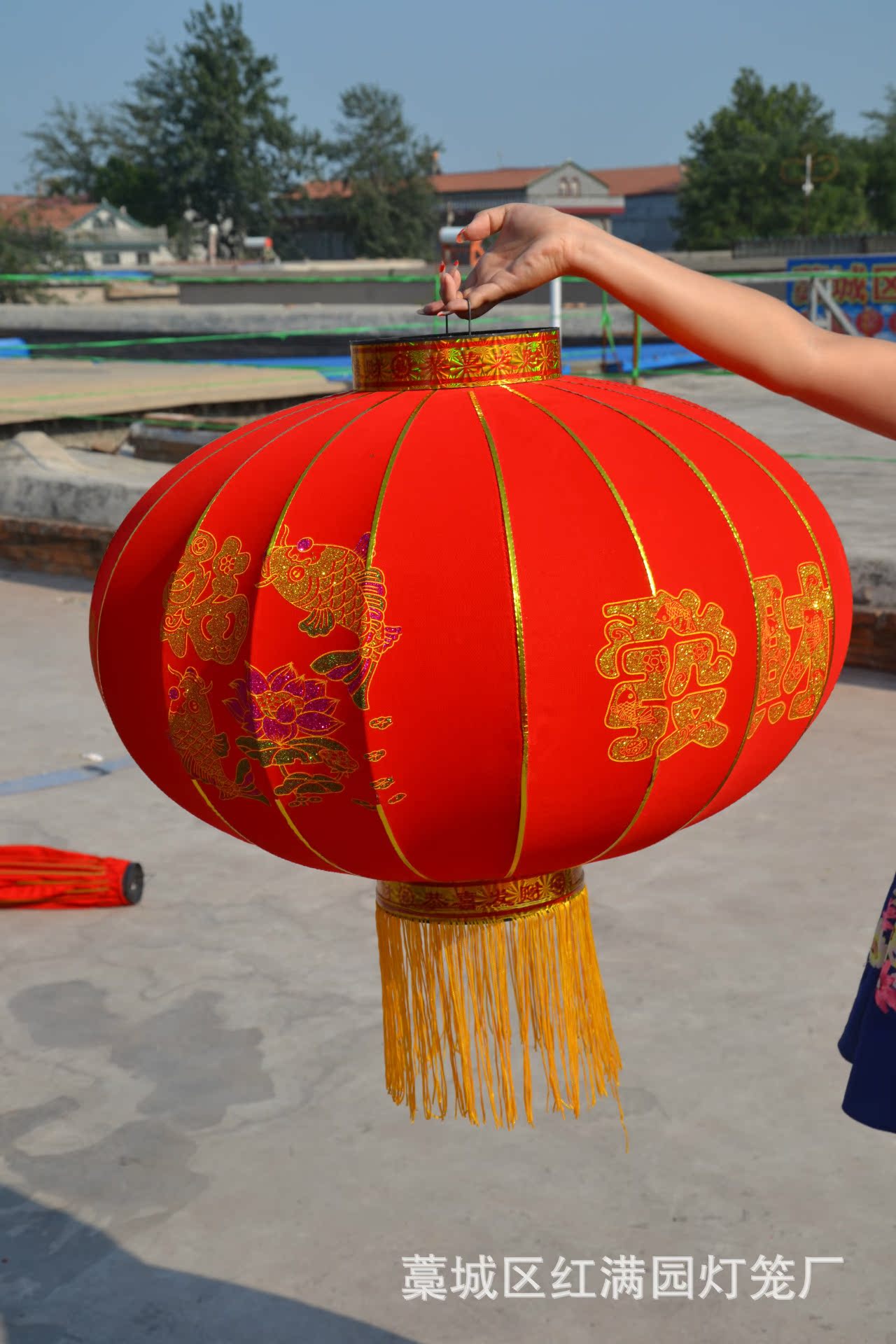 大红灯笼批发铁口绒布灯笼冬瓜拉丝灯笼户外防雨节日广告灯笼定制