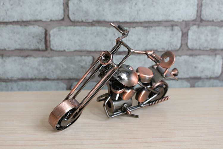 景区热卖 铁艺工艺品 铁质摆设 摩托车个性创意装饰摆件简约现代