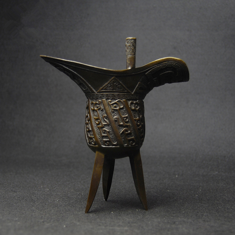 定做高端失蜡法精密铸造爵杯 食品级黄铜古代酒杯 中国特色工艺品