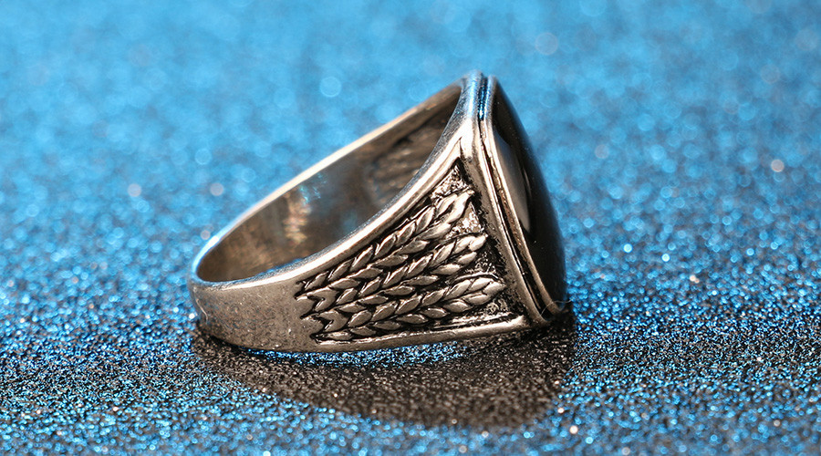 古银戒指精美稻草雕刻简单黑画油欧美复古风男戒亏本冲销量批发