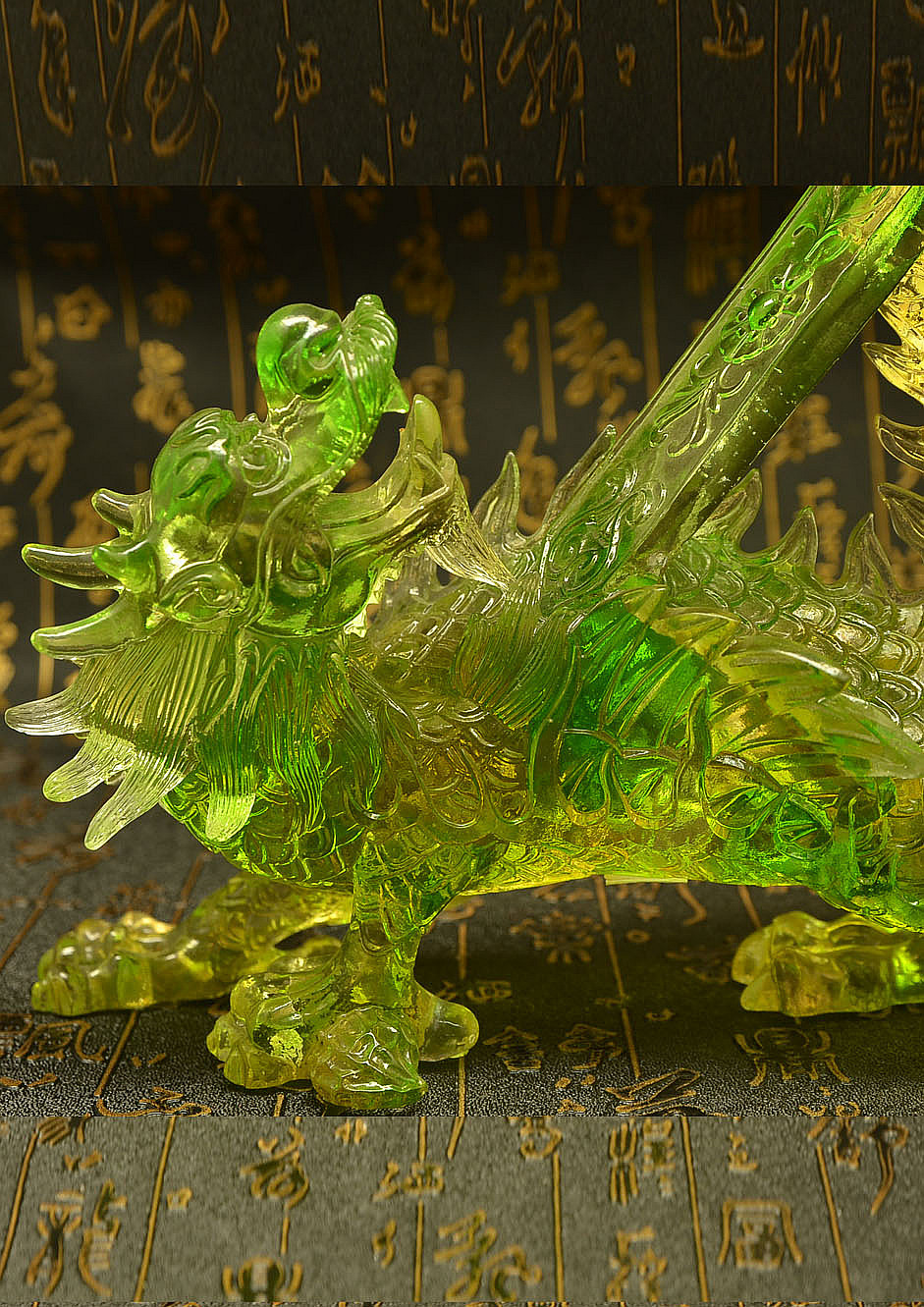 古法琉璃龙摆件 家居办公室摆设 生意兴隆风水摆件琉璃工艺品礼品