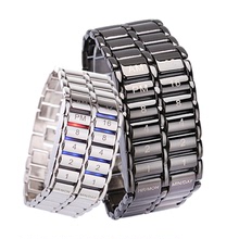 深圳厂家直供升级二代熔岩LED电子学生手表时尚情侣手表一件代发