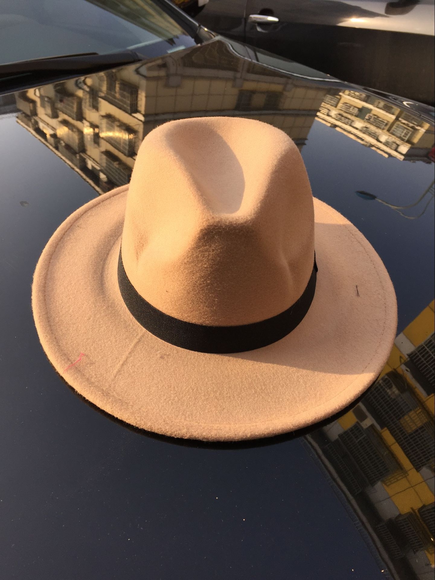 小辣椒英伦羊毛呢毡帽 欧美风明星大檐礼帽男女蝴蝶结情侣爵士帽