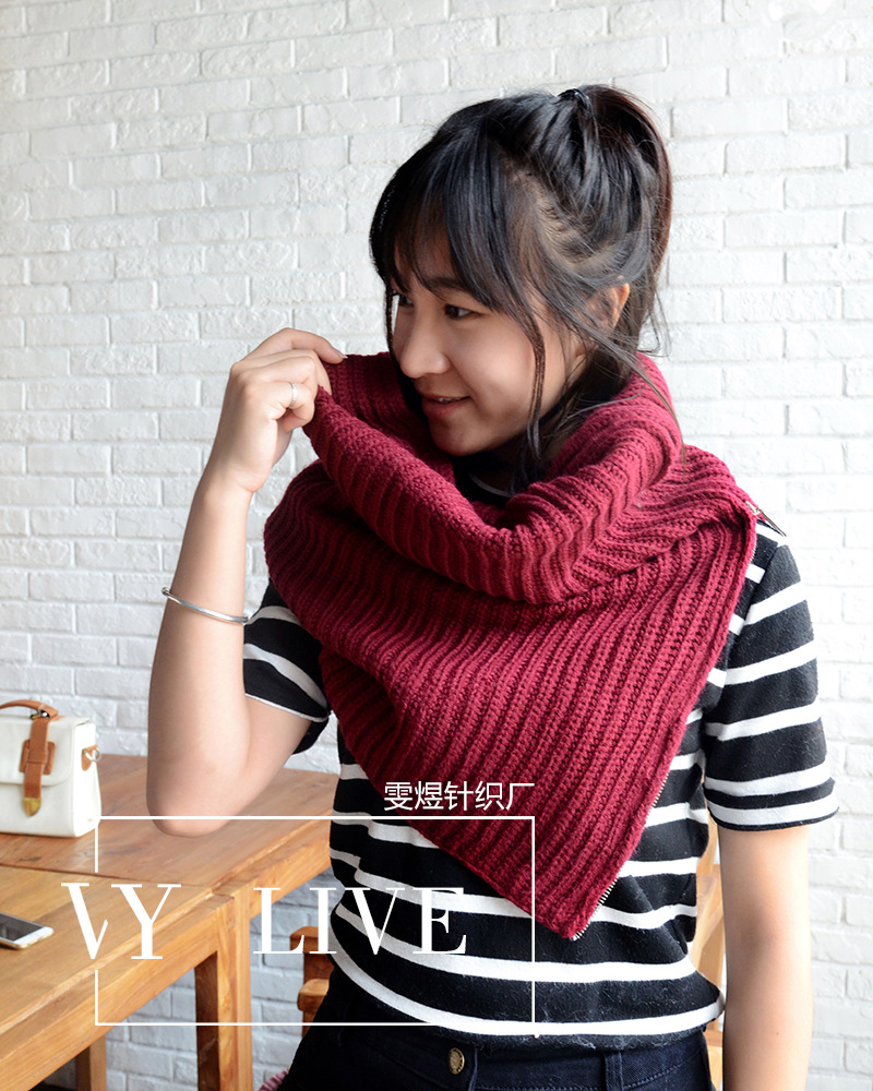 2016新款秋冬拉链围脖韩版纯色套头围脖