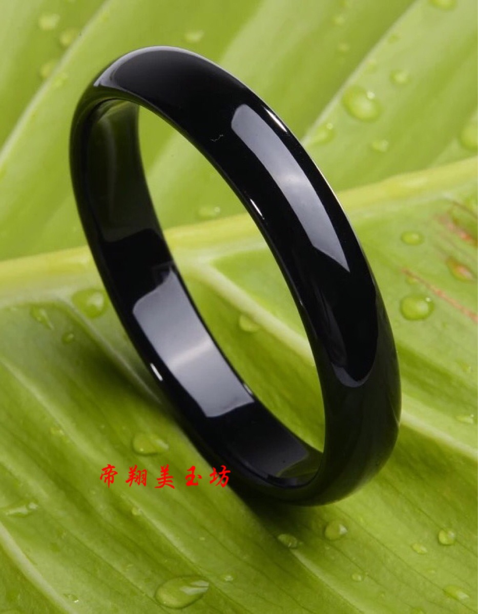 天然正品巴西黑玛瑙玉髓手镯a货黑玛瑙手镯时尚女款玉镯厂家直销