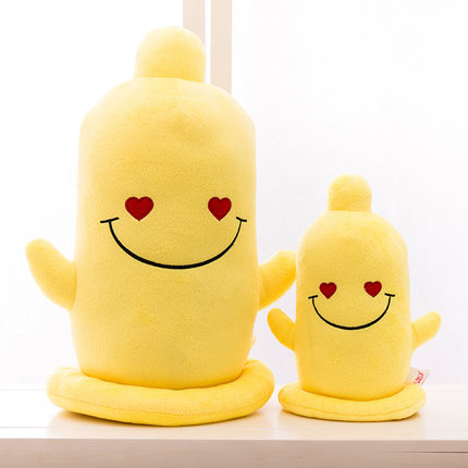 创意恶搞安全套抱枕套套公仔情趣玩偶可加logo愚人节促销礼品批发