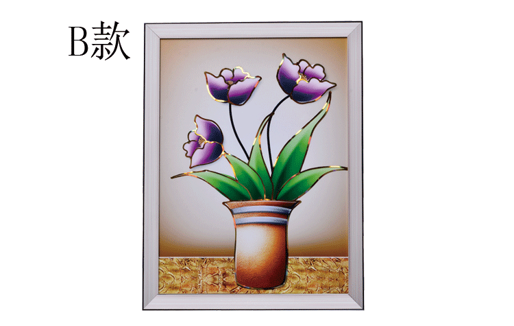 厂家供应工艺画 现代家居客厅挂画壁画金丝冰晶画 工艺画画批发