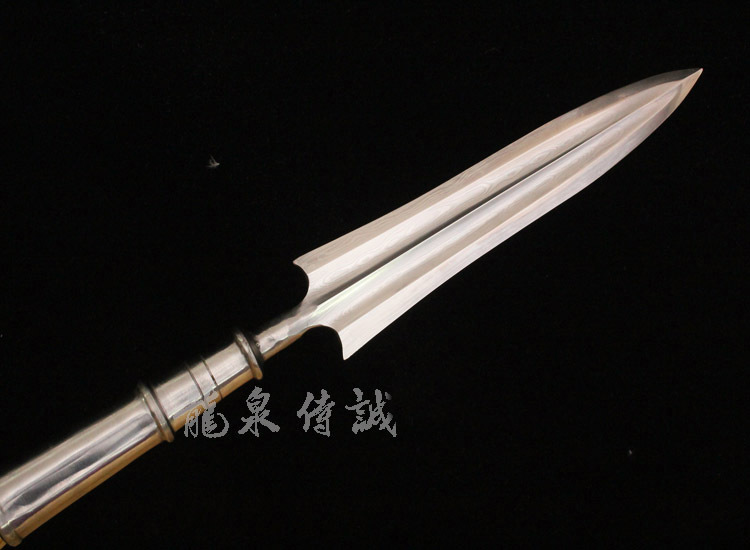 正品龙泉市长枪花纹钢枪头十八般兵器霸王枪头红缨枪特价未开刃