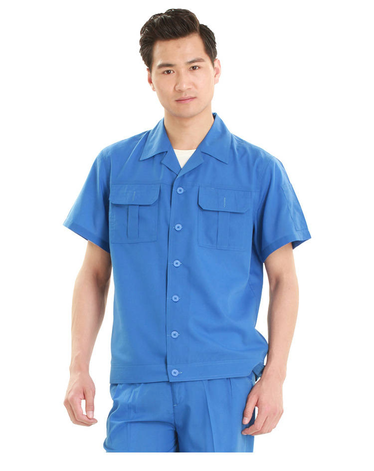 厂价直销 建筑工地工作服套装耐磨耐脏劳保服工人厂服纯棉短袖