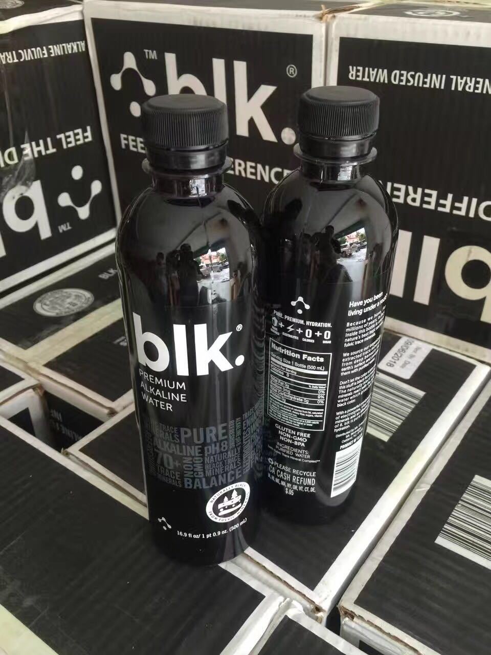 美国黑水 blk黑色矿泉水高端原装进口 健康水500ml*24瓶整箱 饮料