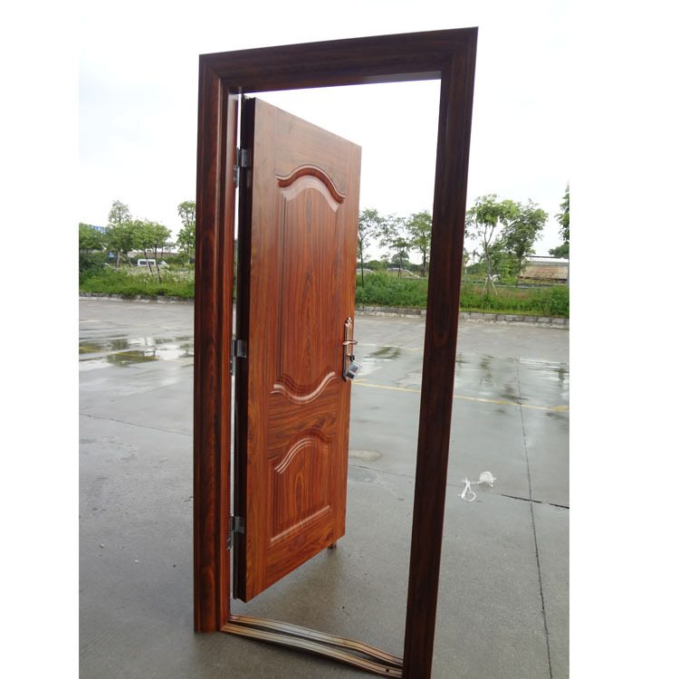 供应 原木纹电解板钢质门新款