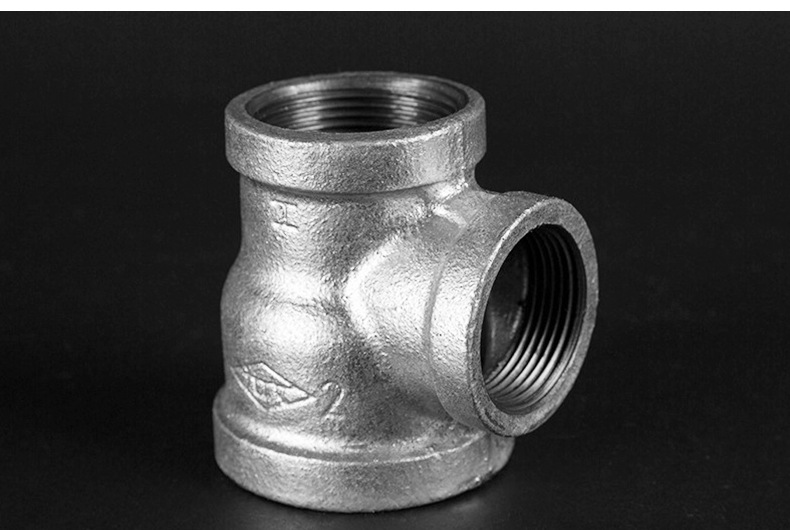 迈克锌玛钢管件侧大三通 偏大三通 消防管