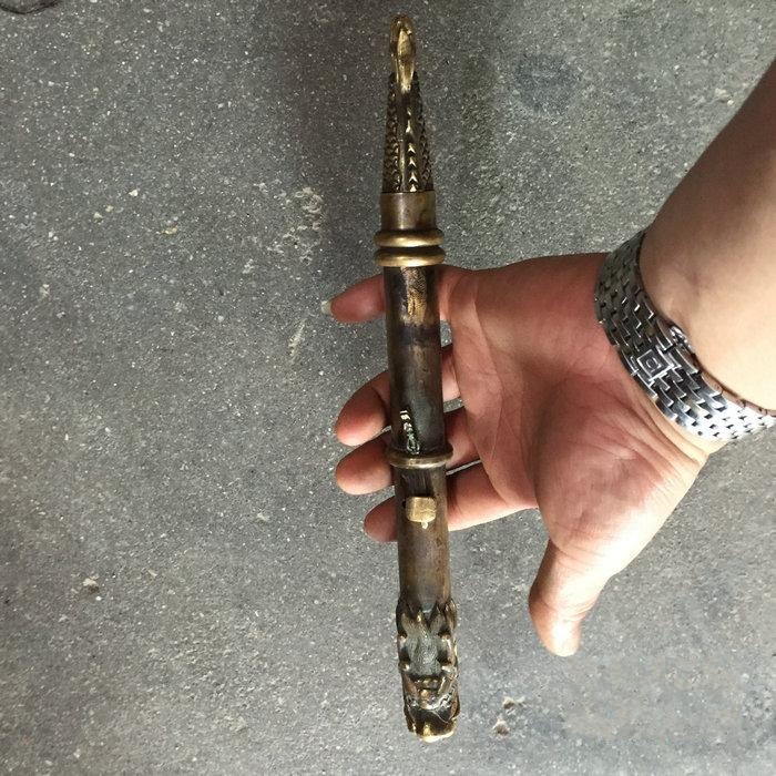 古玩杂项老兵器冷兵器袖箭精美龙形镖枪长27厘米未开刃